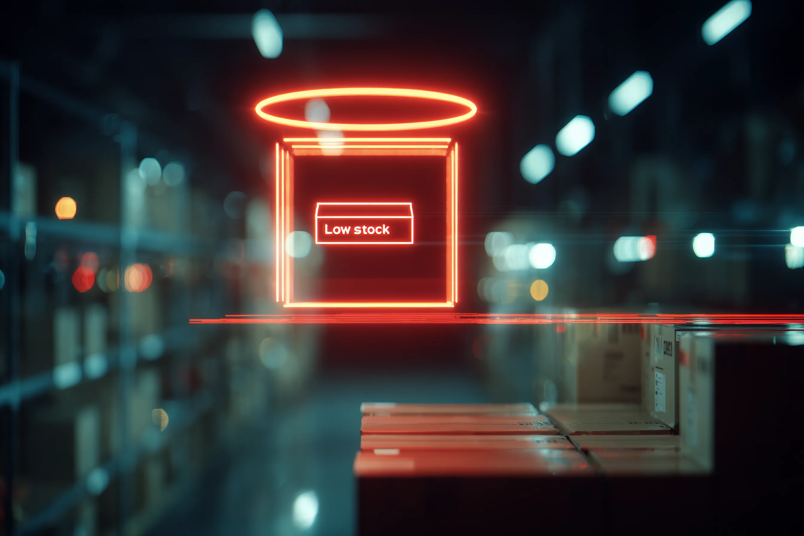 eKanban Sensor am Regalfach in der Produktion